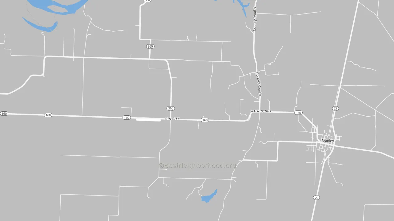 Transit Grade map of Gin City, AR