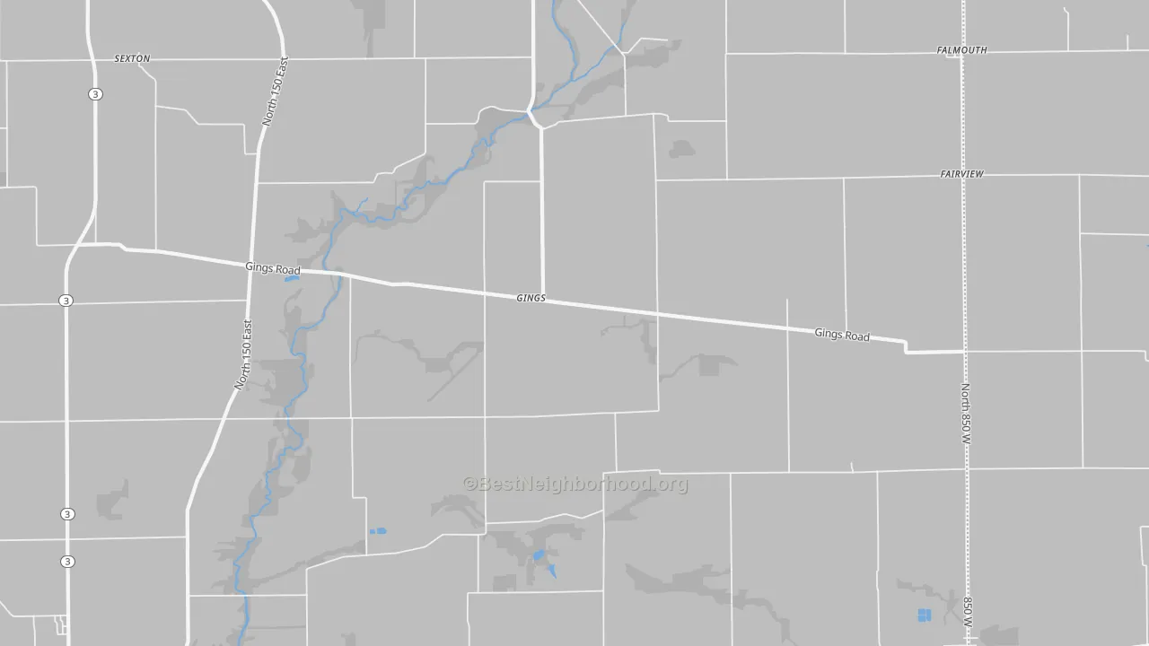 Transit Grade map of Gings, IN