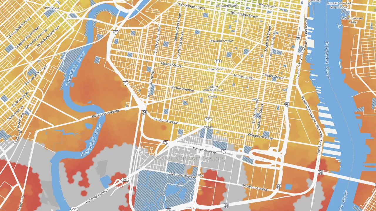 Transit Grade map of Girard Estates, Philadelphia, PA