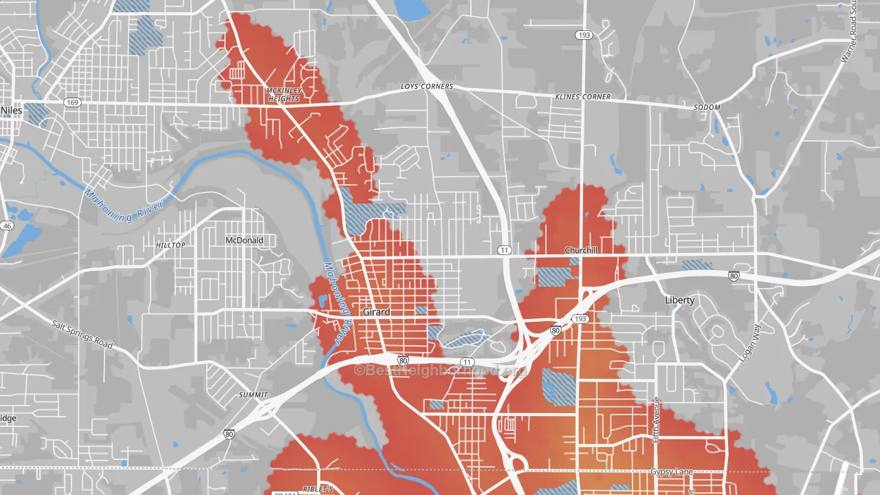 Transit Grade map of Girard, OH