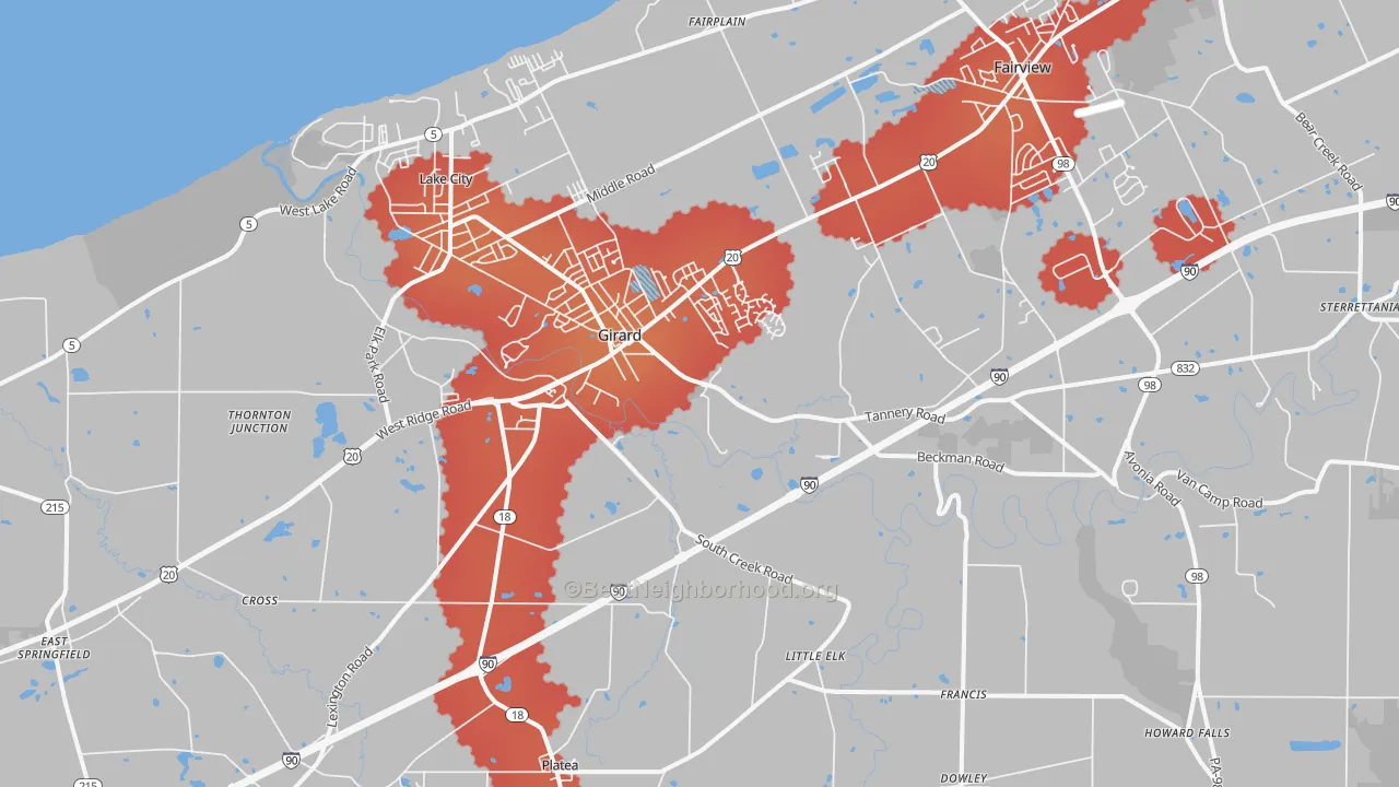 Transit Grade map of Girard, PA