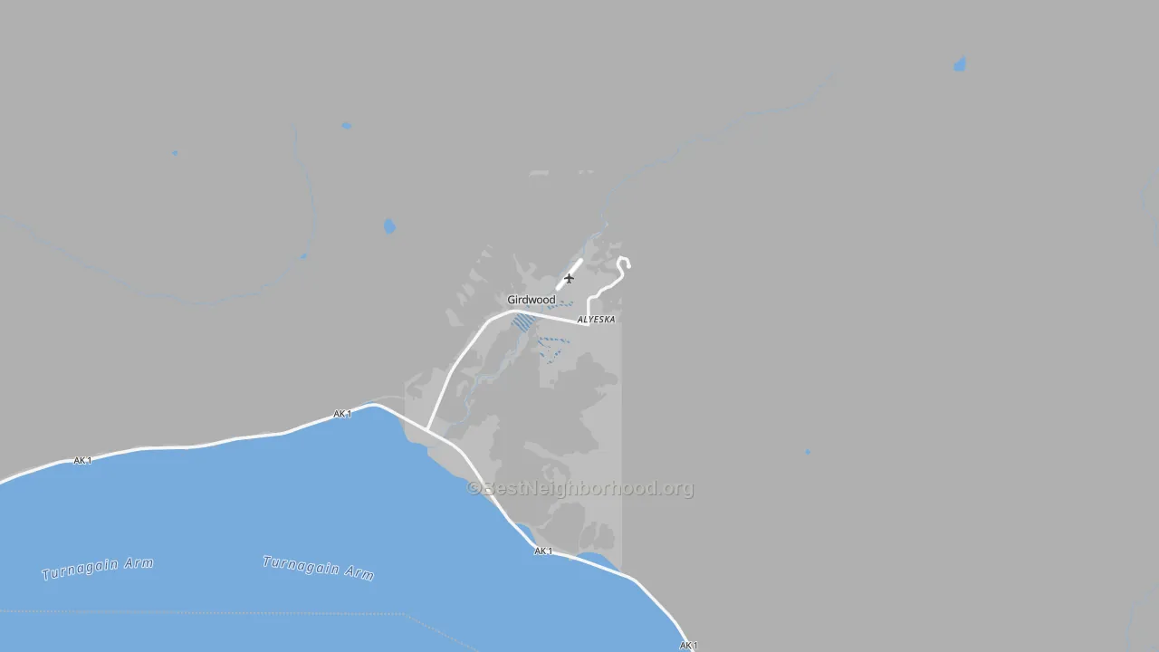 Transit Grade map of Girdwood, AK