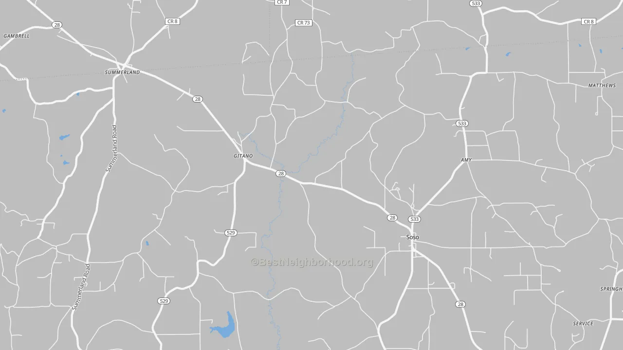 Transit Grade map of Gitano, MS