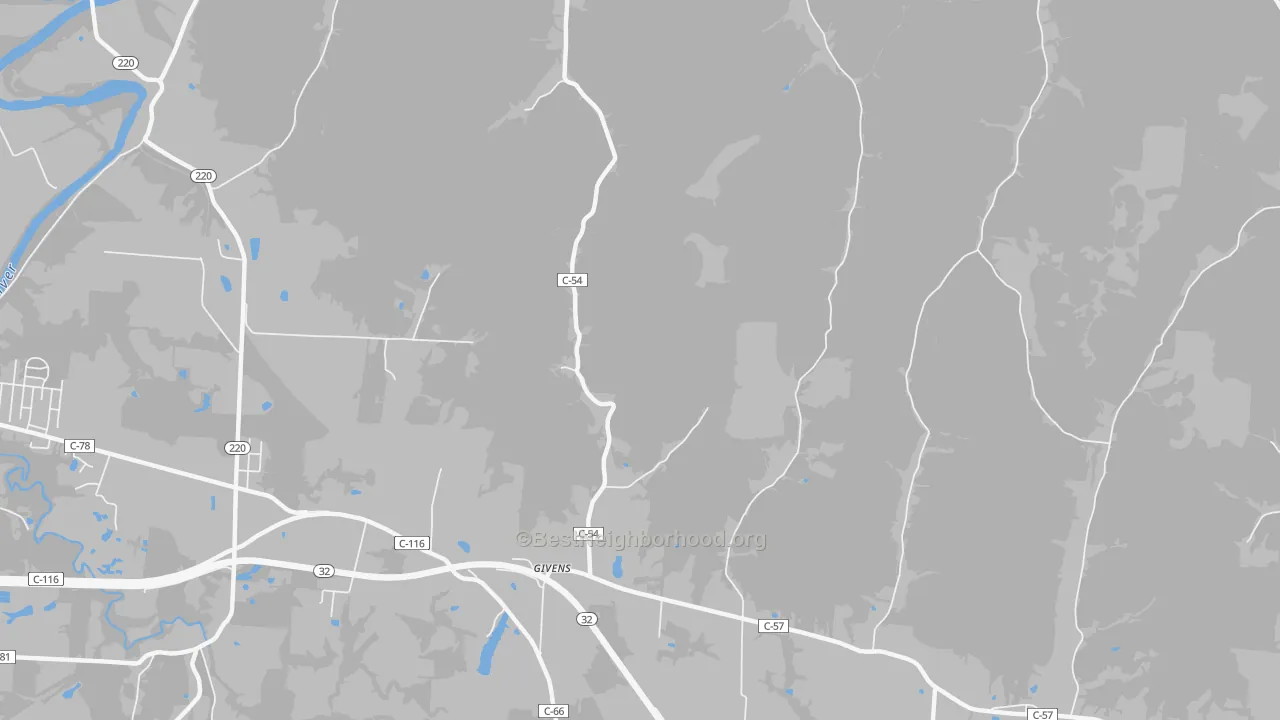 Transit Grade map of Givens, OH