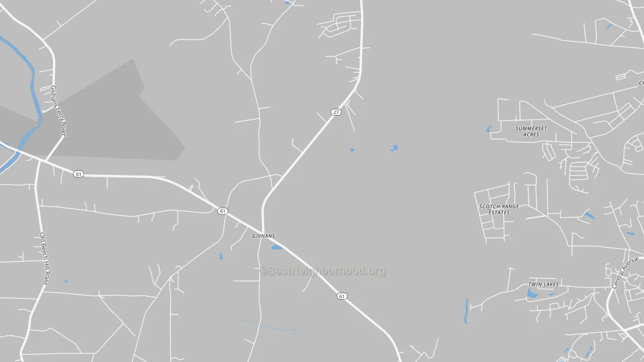 Transit Grade map of Givhans, SC