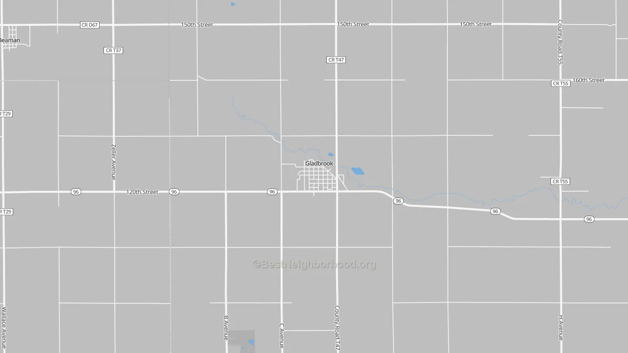 Transit Grade map of Gladbrook, IA