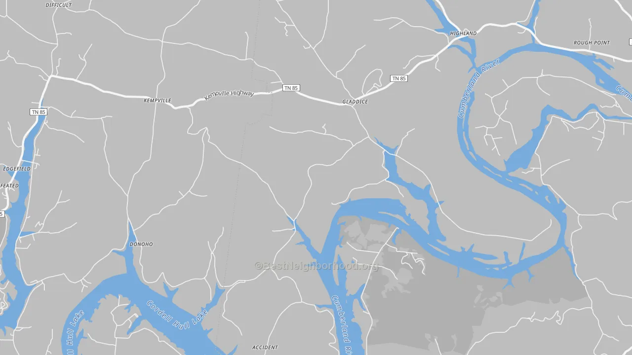 Transit Grade map of Gladdice, TN