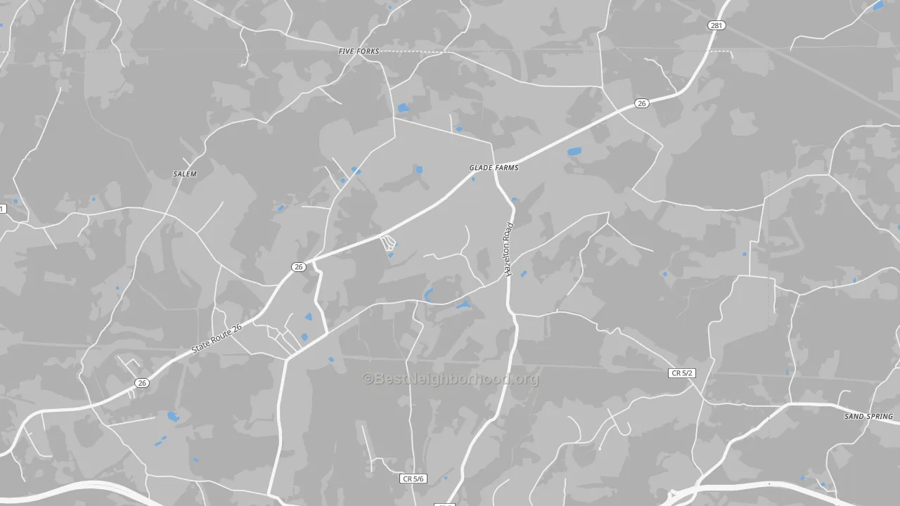Transit Grade map of Glade Farms, WV