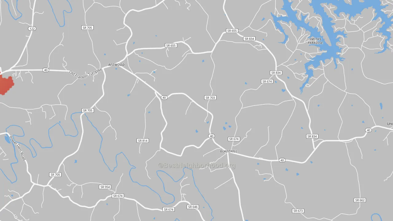 Transit Grade map of Glade Hill, VA