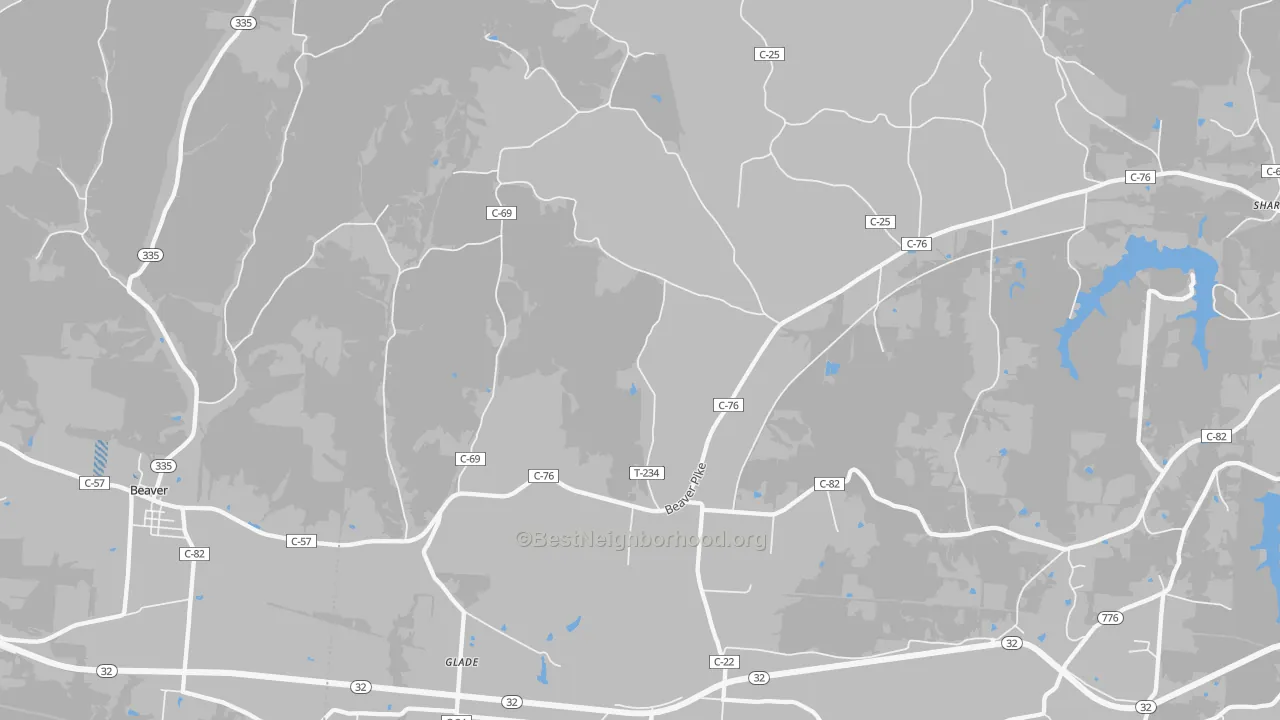 Transit Grade map of Glade, OH
