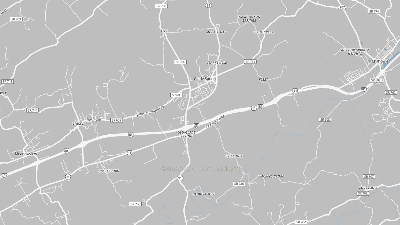 Transit Grade map of Glade Spring, VA