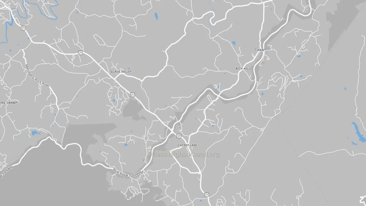 Transit Grade map of Glade Valley, NC