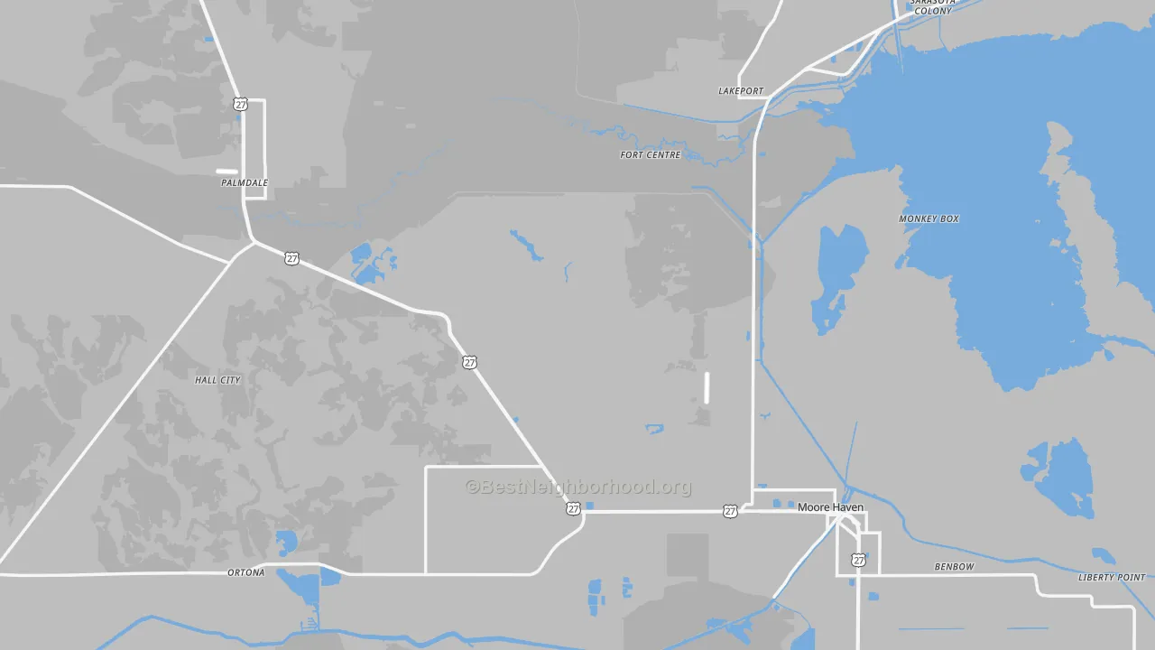 Transit Grade map of Glades County, FL