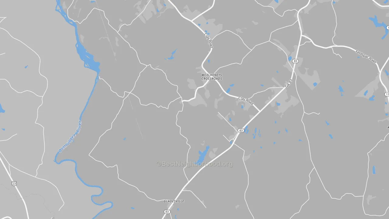 Transit Grade map of Gladesville, GA