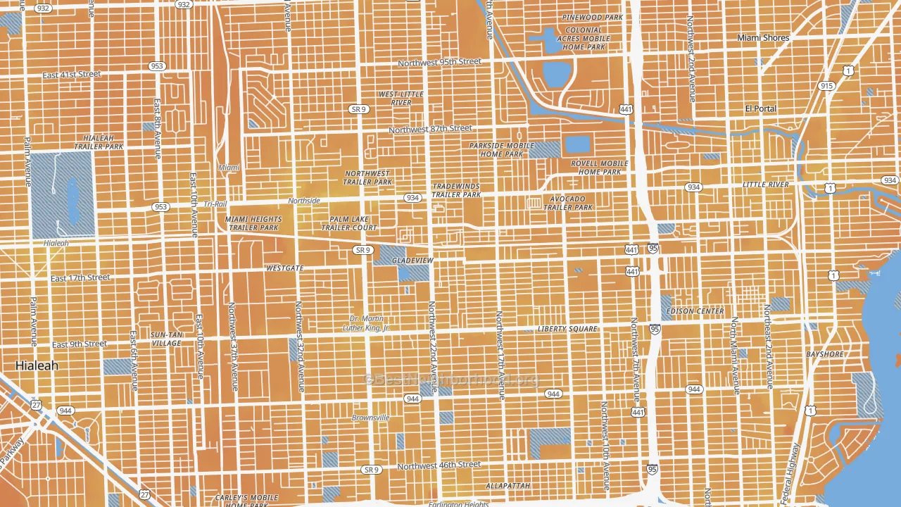 Transit Grade map of Gladeview, FL