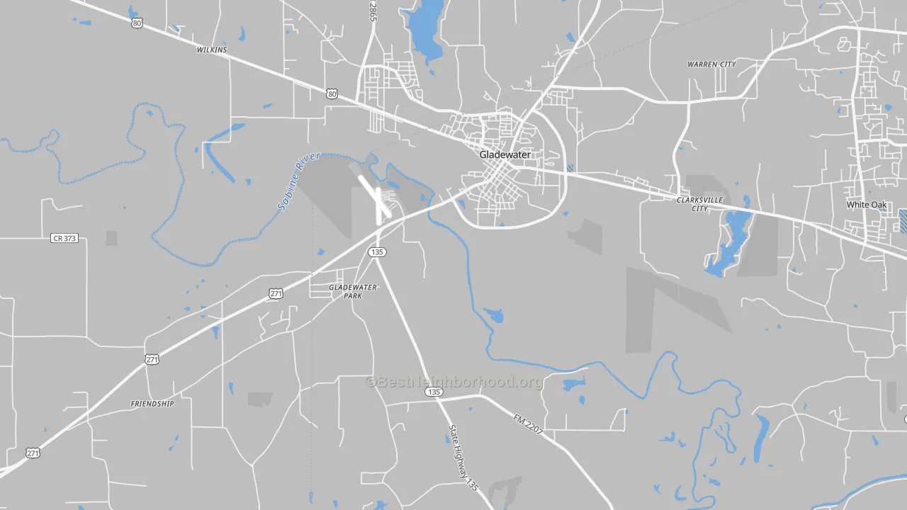 Transit Grade map of Gladewater, TX