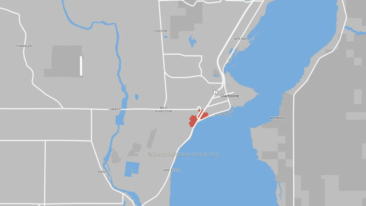 Transit Grade map of Gladstone, MI