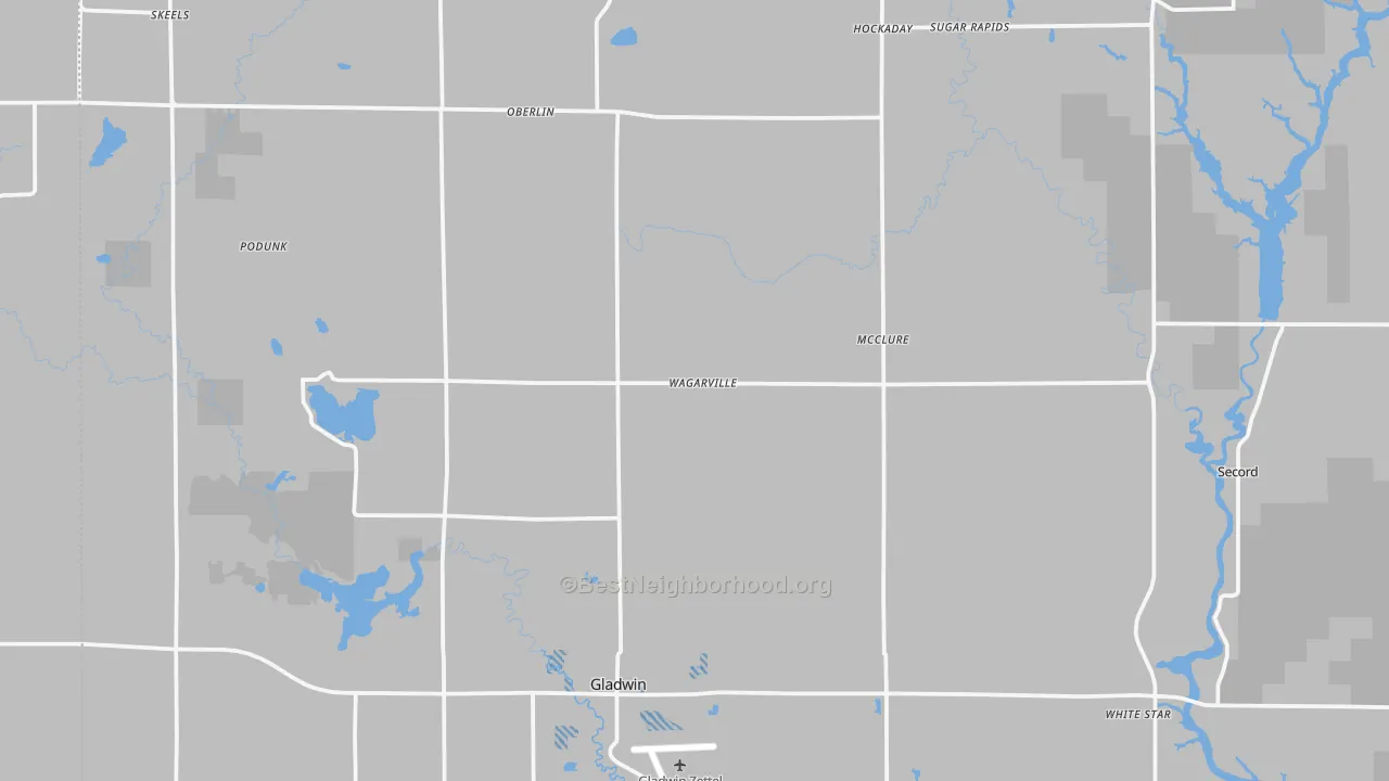 Transit Grade map of Gladwin, MI