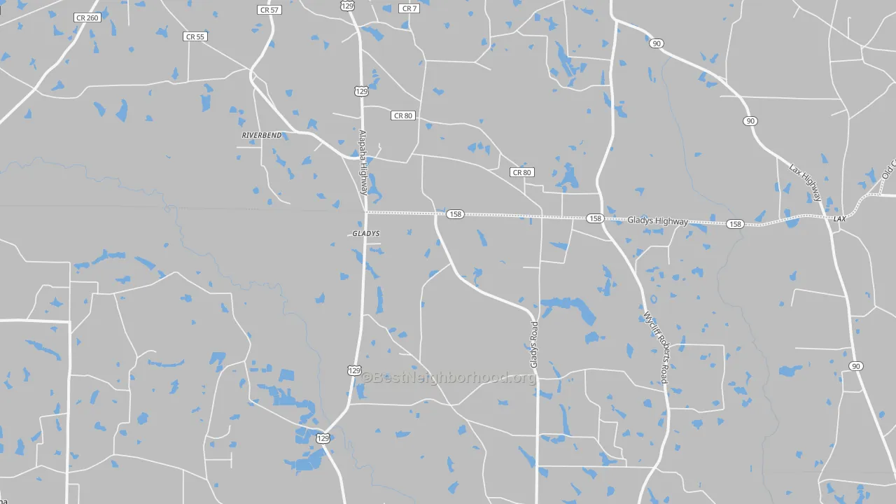 Transit Grade map of Gladys, GA
