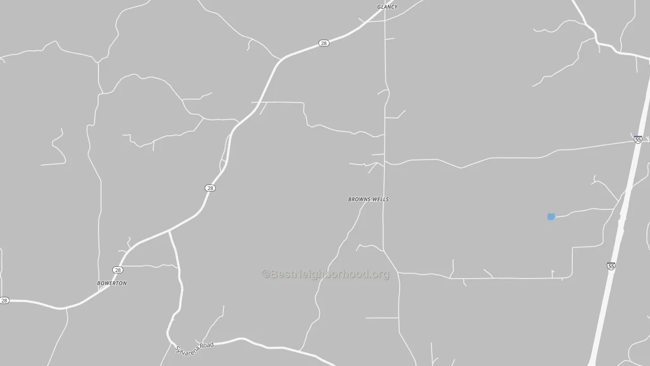 Transit Grade map of Glancy, MS