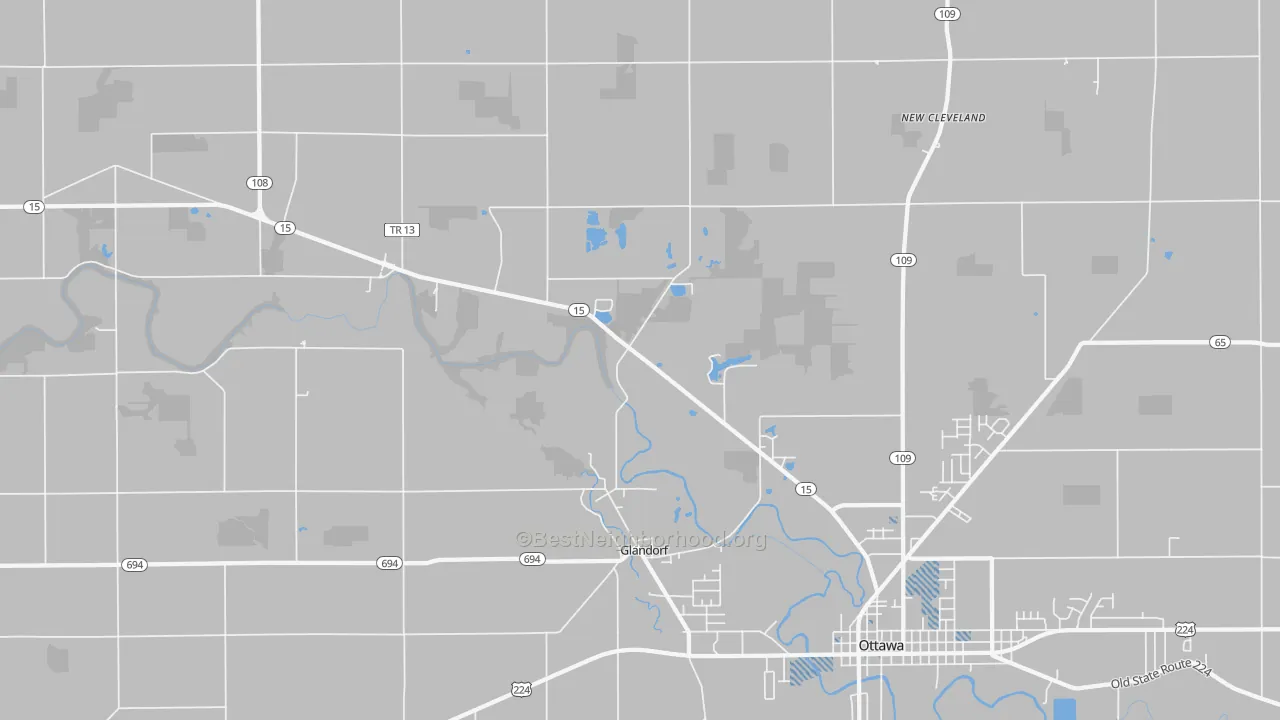 Transit Grade map of Glandorf, OH