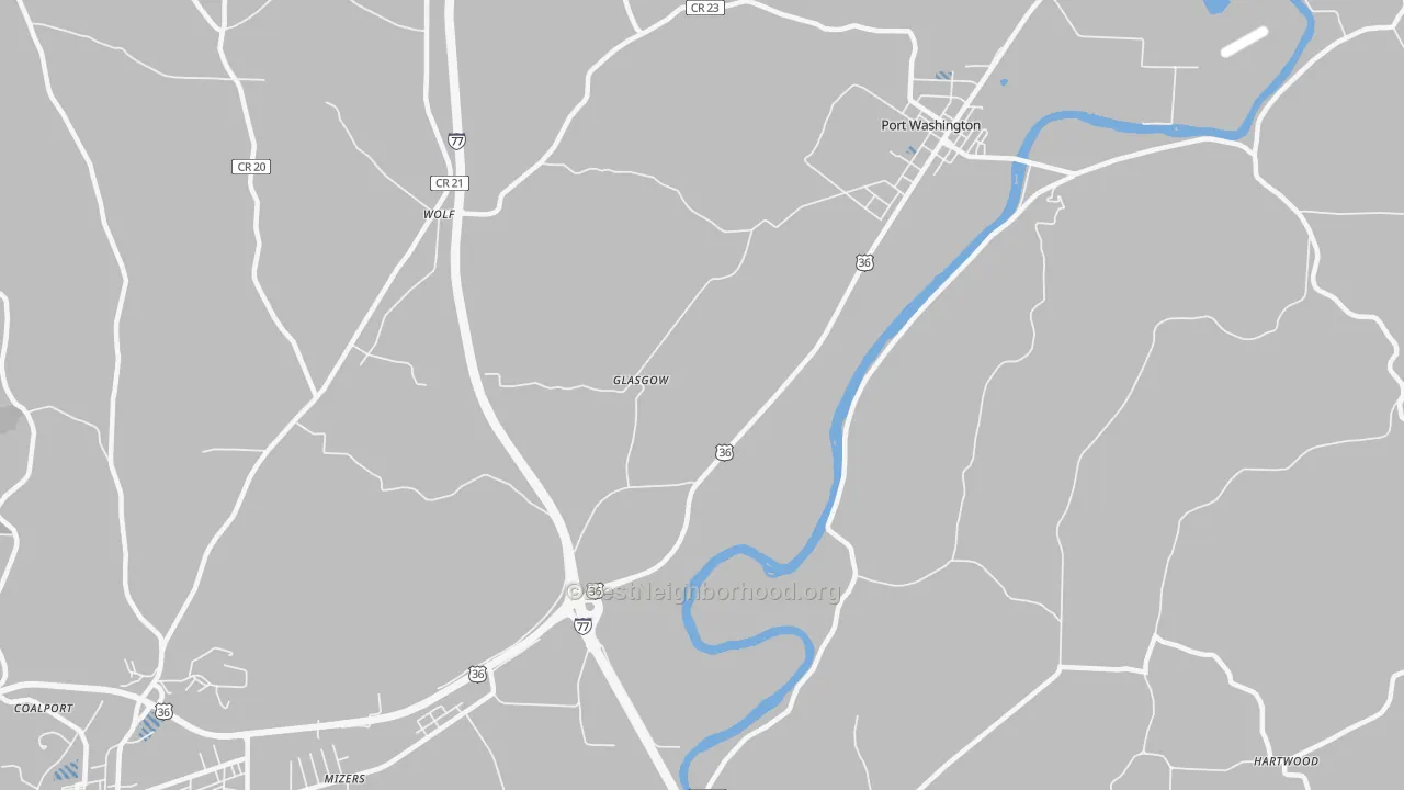 Transit Grade map of Glasgow, OH