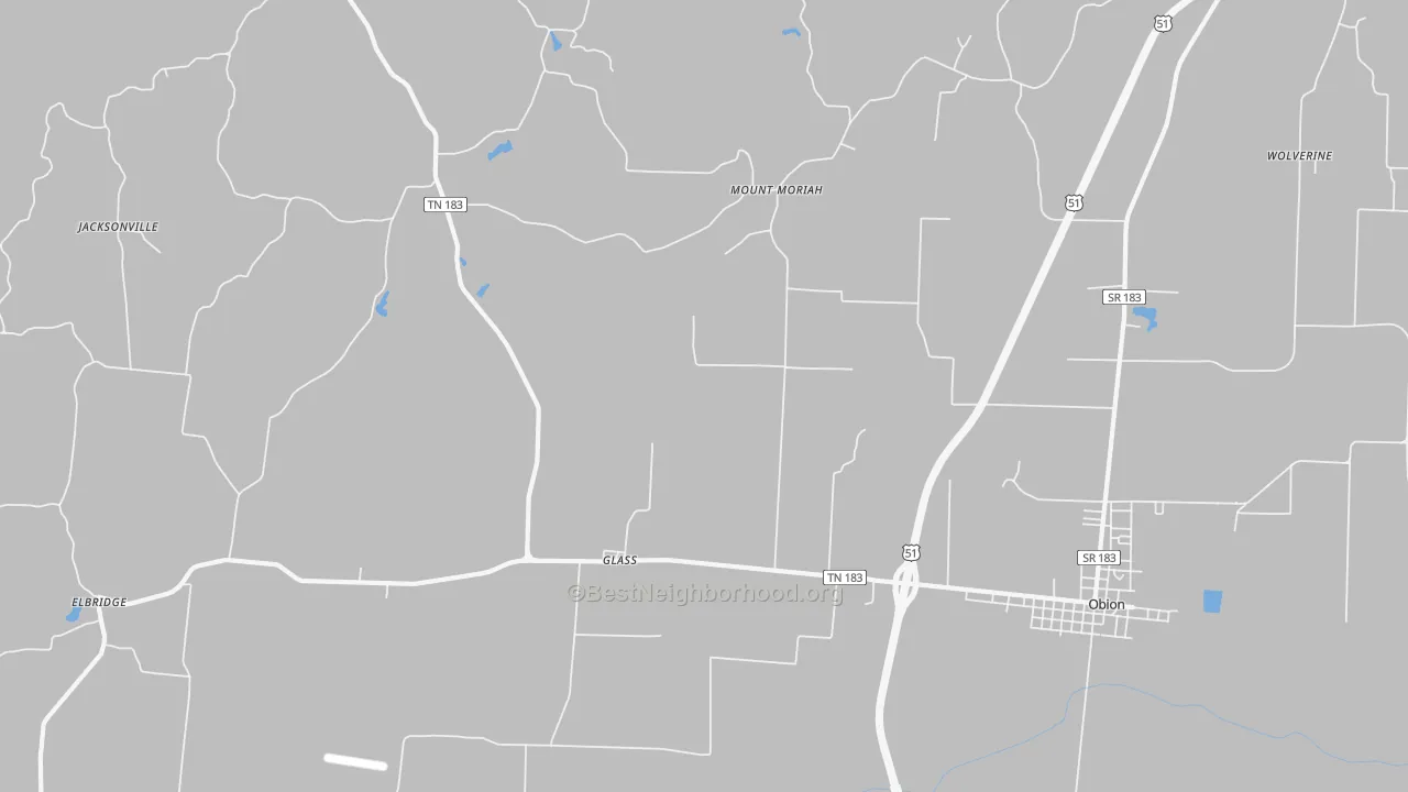 Transit Grade map of Glass, TN