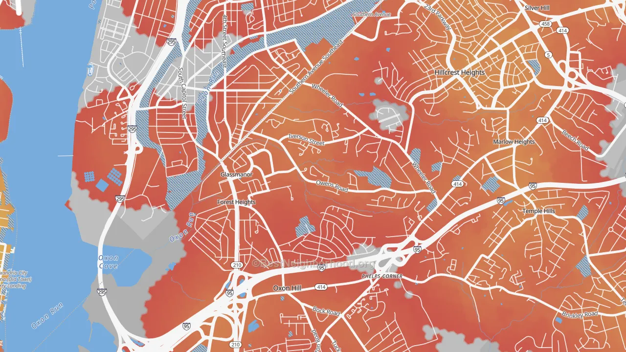 Transit Grade map of Glassmanor, MD