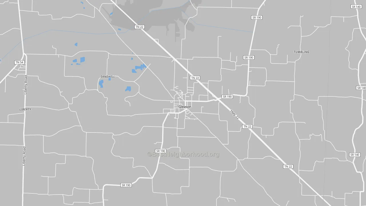 Transit Grade map of Gleason, TN