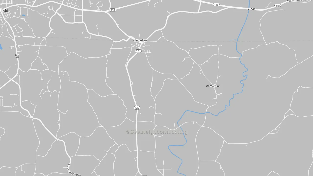 Transit Grade map of Glen Allen, AL