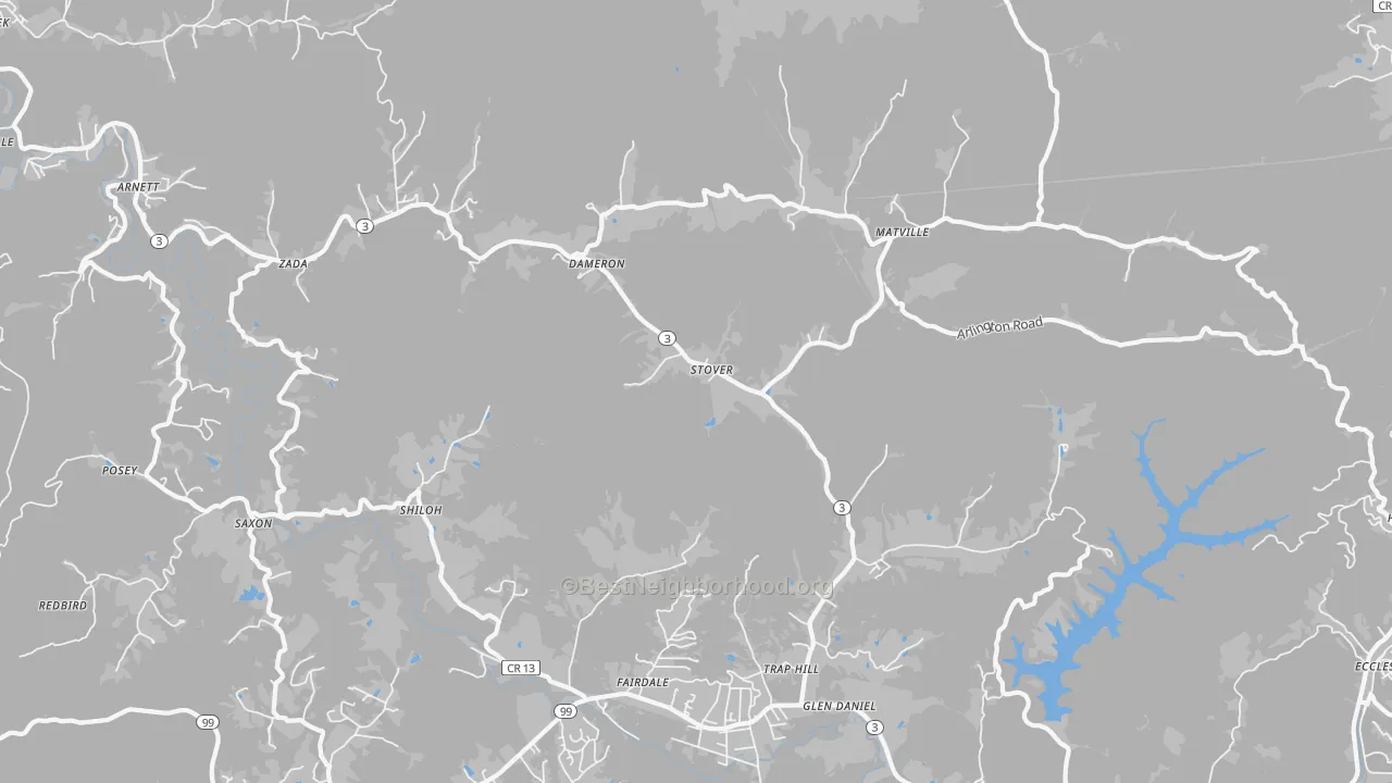 Transit Grade map of Glen Daniel, WV
