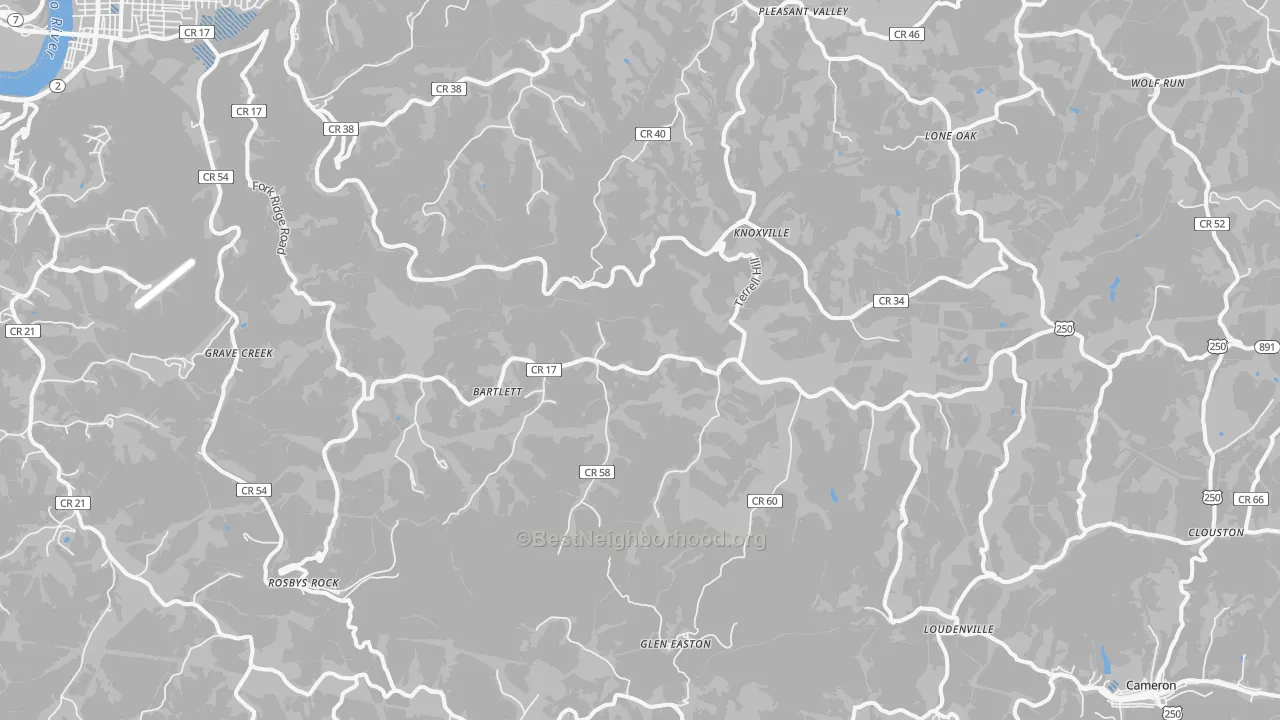 Transit Grade map of Glen Easton, WV