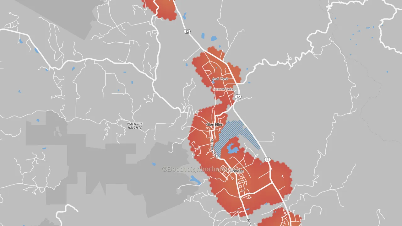 Transit Grade map of Glen Ellen, CA
