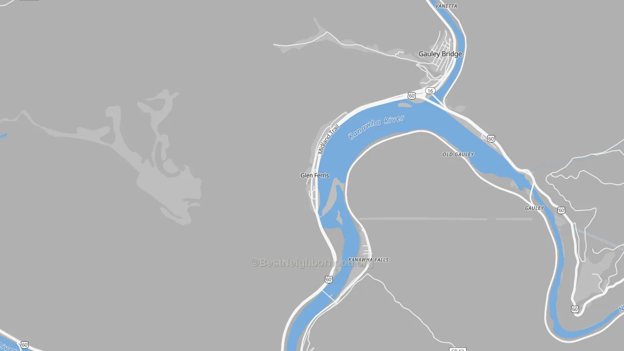 Transit Grade map of Glen Ferris, WV