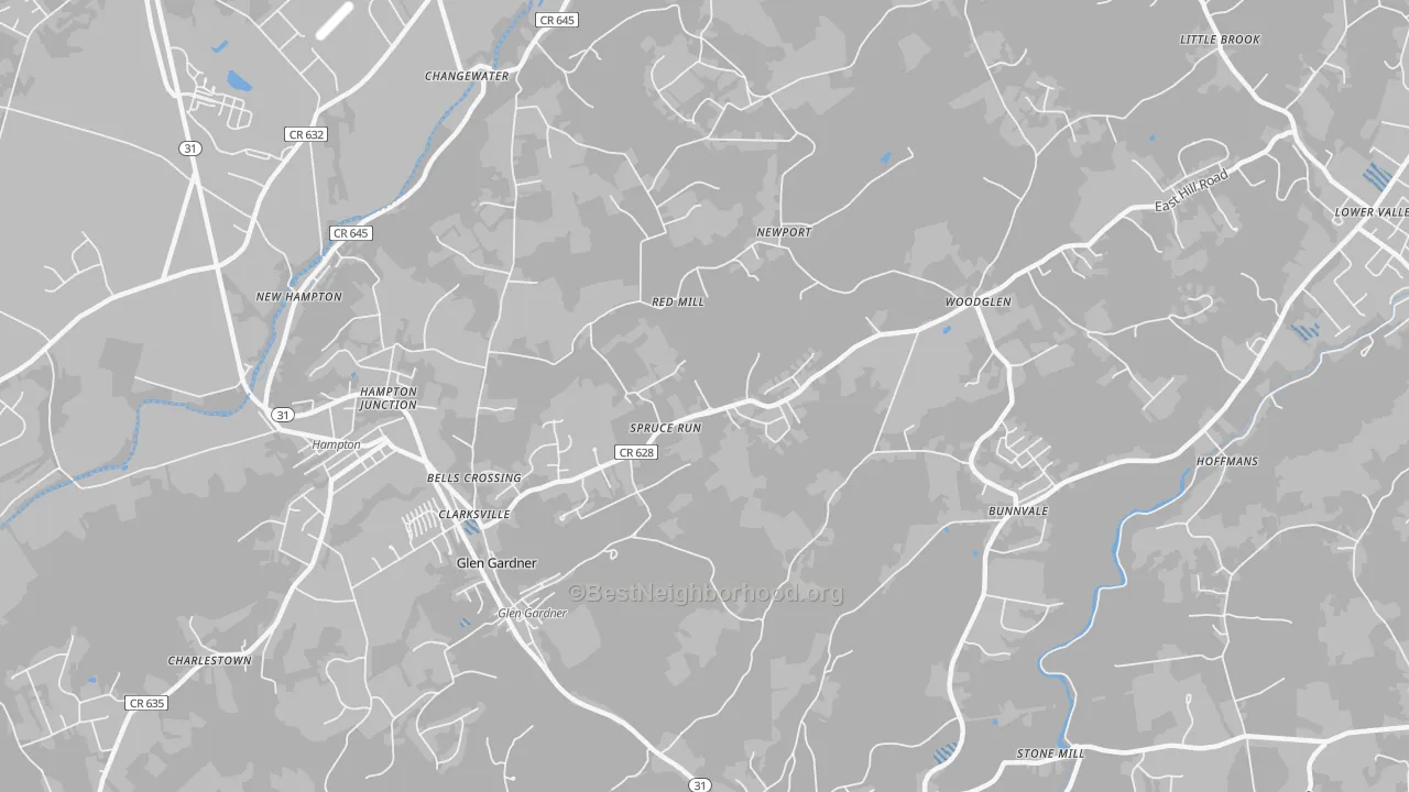 Transit Grade map of Glen Gardner, NJ