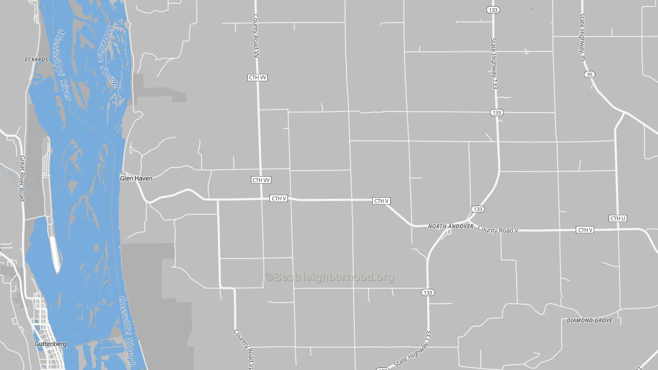 Transit Grade map of Glen Haven, WI