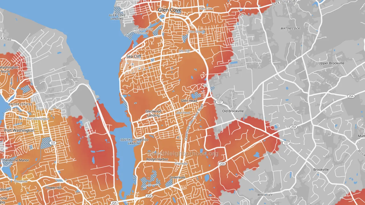 Transit Grade map of Glen Head, NY