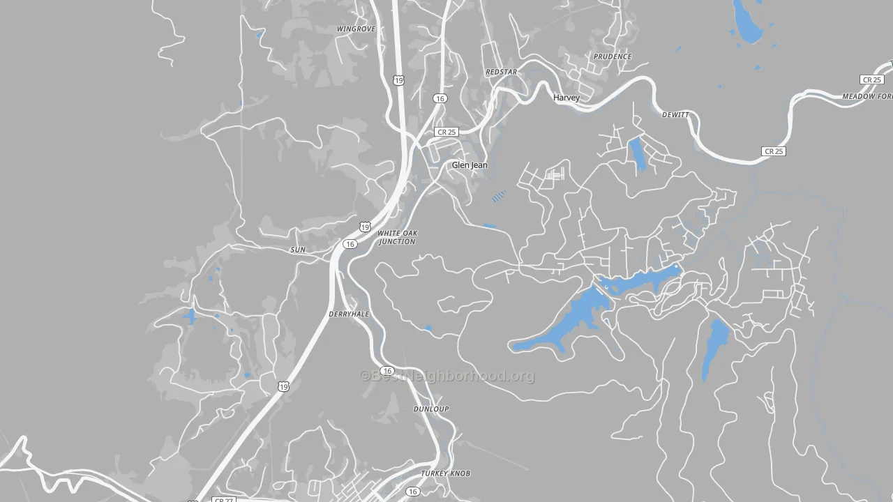 Transit Grade map of Glen Jean, WV