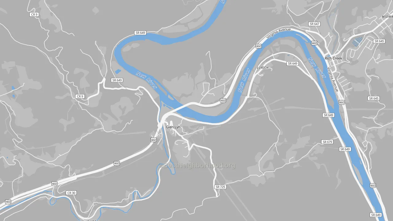 Transit Grade map of Glen Lyn, VA
