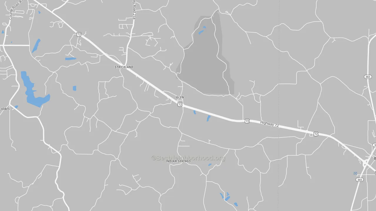 Transit Grade map of Glen, MS