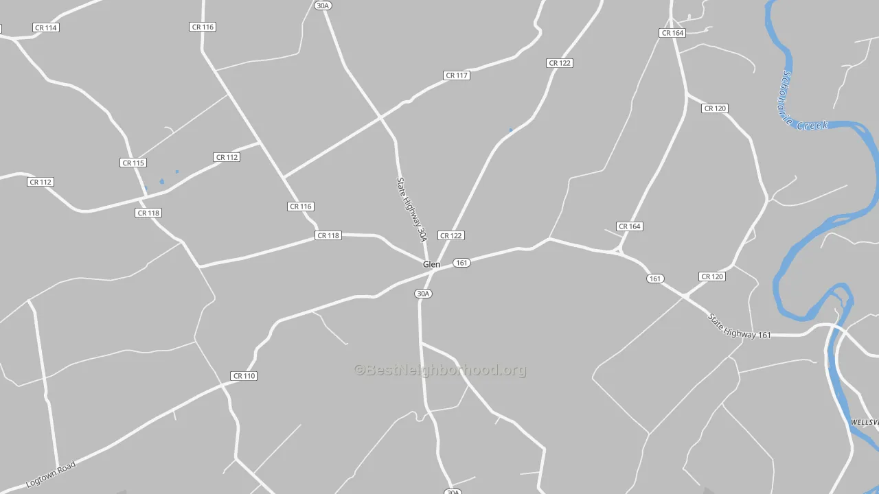 Transit Grade map of Glen, NY