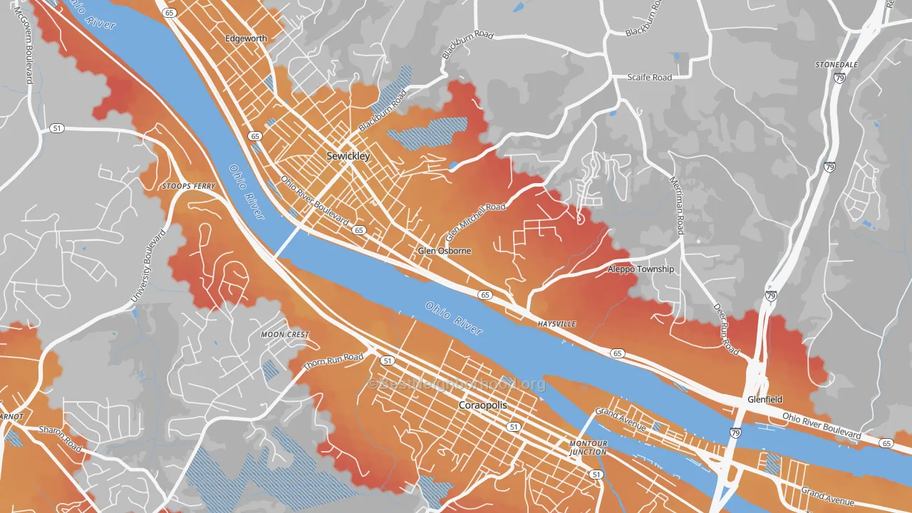 Transit Grade map of Glen Osborne, PA