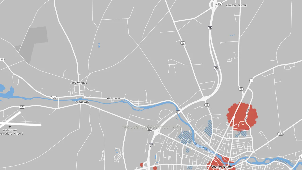 Transit Grade map of Glen Park, NY