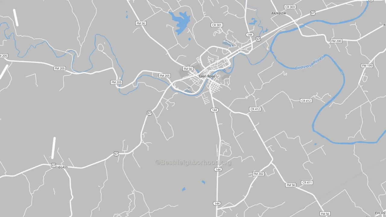 Transit Grade map of Glen Rose, TX