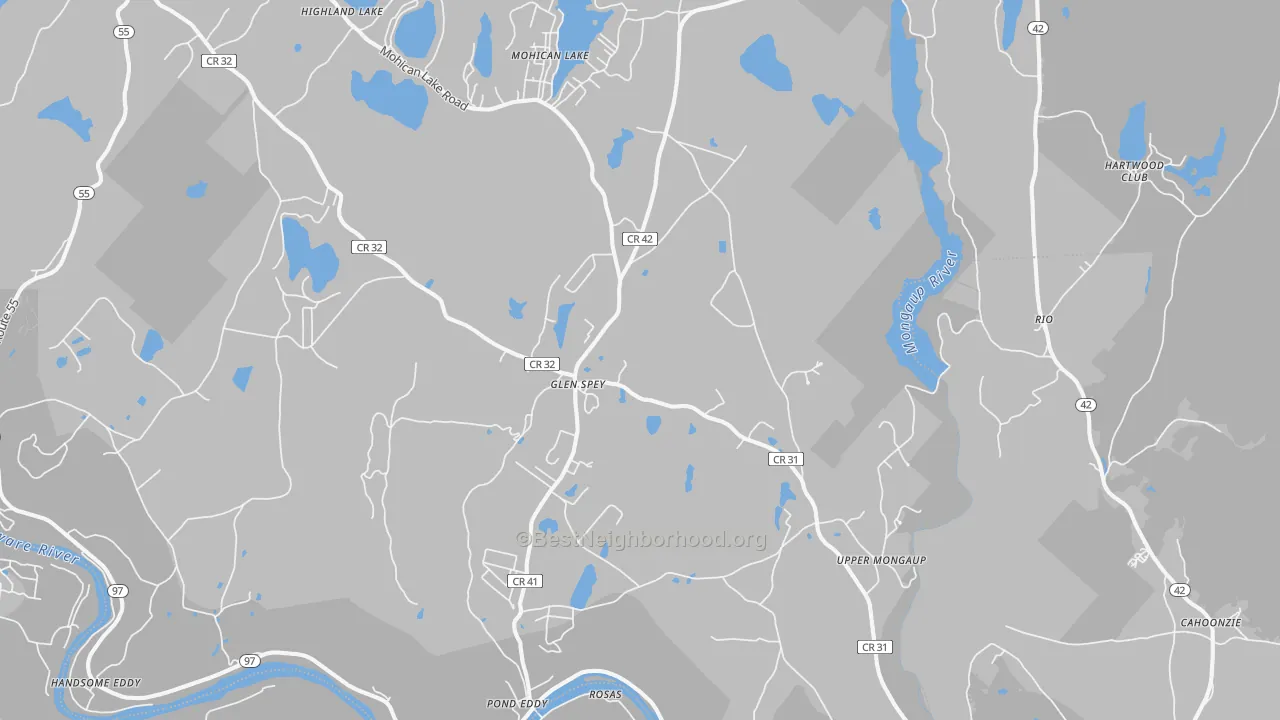 Transit Grade map of Glen Spey, NY