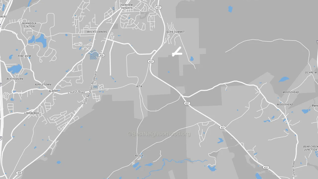 Transit Grade map of Glen Summit, PA