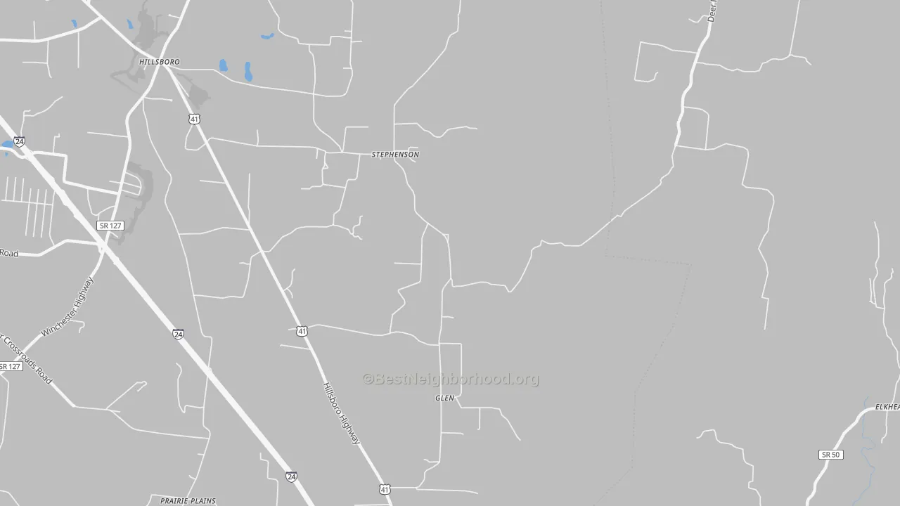 Transit Grade map of Glen, TN