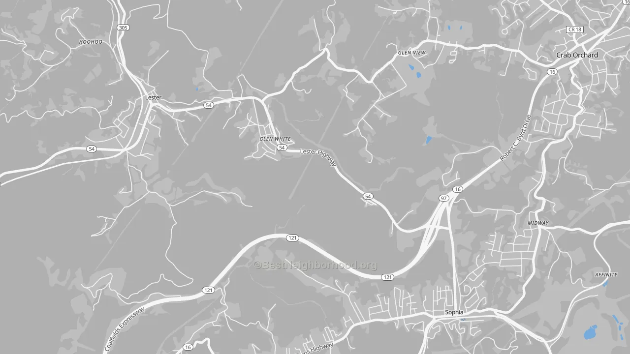 Transit Grade map of Glen White, WV