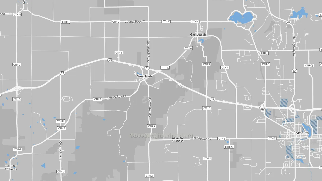Transit Grade map of Glenbeulah, WI