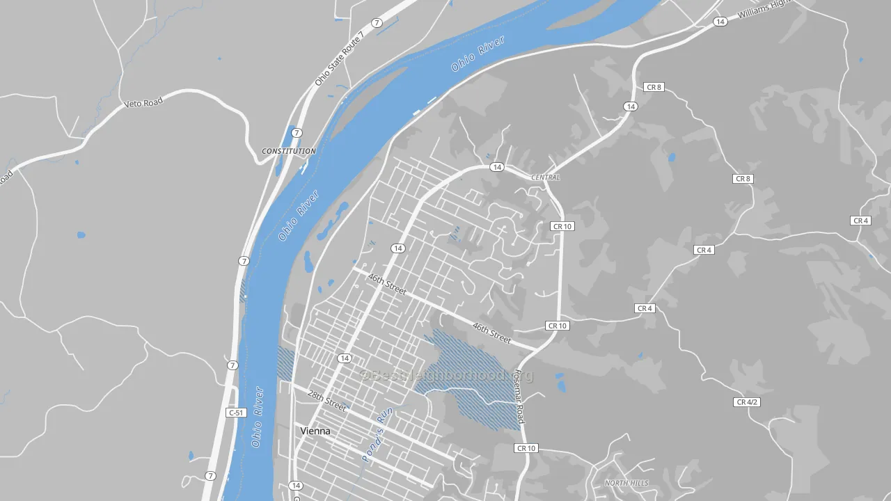 Transit Grade map of Glenbrook, Vienna, WV